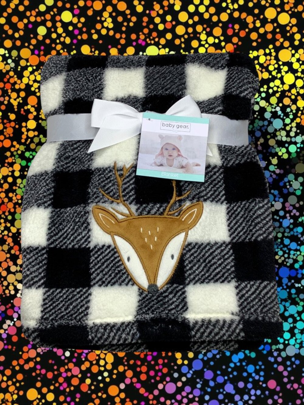 NWT Buffalo Check Plaid Plush Baby Blanket Deer Doe Fawn Buck Toddler Baby Gear